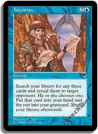 4 Played Intuition - Blue Tempest Mtg Magic Rare 4x X4