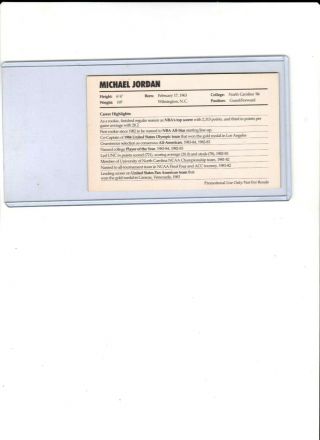 MICHAEL JORDAN VERY RARE 1985 NIKE ROOKIE CARD - 2