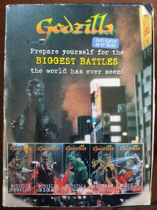 Godzilla Vhs 5 Biggest Battles Set Gigan Ghidrah Mechagodzilla 1985 Megalon Rare