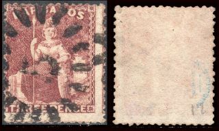 Barbados 1871 3 Pence Violet Brown.  Signed.  & Rare
