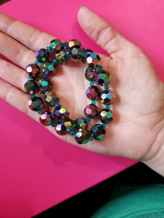 Rare Tarina Tarentino Set Of 2 Black Elastic Rainbow Fashion Bracelets