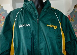 Kooga Australian Rugby Windbreaker Rare Mens Xl Green Gold White Nylon L30