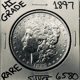 1897 Morgan Silver Dollar Hi Grade U.  S.  Rare Coin 6580