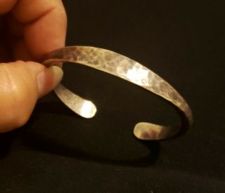Rare Retired James Avery Sterling Silver Hand Hammered Cuff Bracelet Bangle