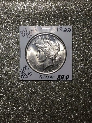 1922 P Bu Gem Peace Silver Dollar Unc Ms,  U.  S.  Rare Coin