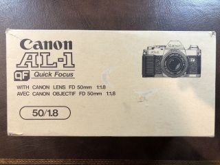 Canon Al - 1 Qf 35mm Slr Film Camera With Fd 50mm 1:1.  8 Fd Lens; Rare Set