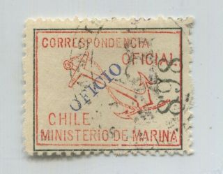 Chile 1907 Official Navy Marina Oficial Stamp Very Rare 73990