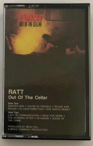 Ratt Out Of The Cellar Rare & Oop Metal Rock 1984 Atlantic Records Cassette Tape