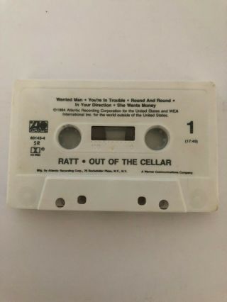 Ratt Out Of The Cellar Rare & OOP Metal Rock 1984 Atlantic Records Cassette Tape 4