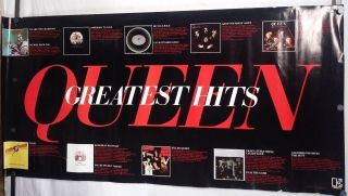 Rare 1981 Queen Greatest Hits Elektra Promo Poster 24 " Hx48 " W 9 Lp Image