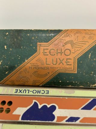 Vintage M.  Hohner ECHO LUXE Harmonica w/ Box RARE Made In Germany C & G Key 2