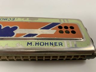 Vintage M.  Hohner ECHO LUXE Harmonica w/ Box RARE Made In Germany C & G Key 3