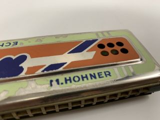 Vintage M.  Hohner ECHO LUXE Harmonica w/ Box RARE Made In Germany C & G Key 5