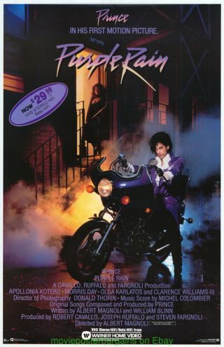 Purple Rain Movie Poster Prince Rare 1980 