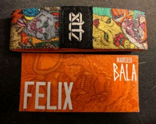 Rare Zox Strap " Felix " By Maxfield Bala; Galileo Quote,  Cat Theme,  White Stitch