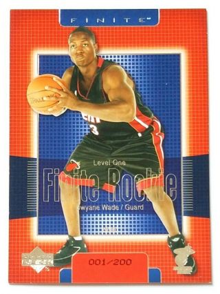 Dwyane Wade Rc 2003 - 04 Ud Finite Ed 1/200 Miami Heat Rare Rookie Sp