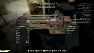 Fallout 76 Ps4 - Bloodied Explosive Gatling Laser Legacy Ultra Rare Last One