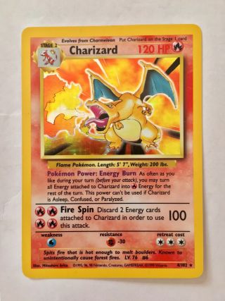 ❤️rare Pokemon Charizard 4/102 Holo Base Set Card 1999 Great Condition❤️