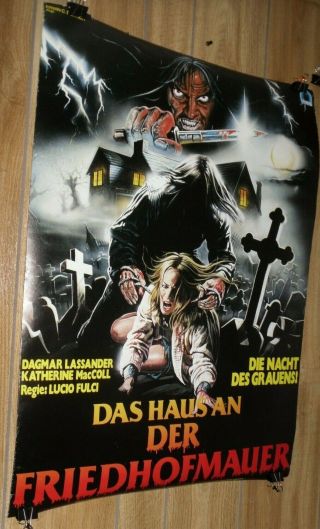 House By The Cemetery German Movie Poster Lucio Fulci Horror Masterpiece Rare