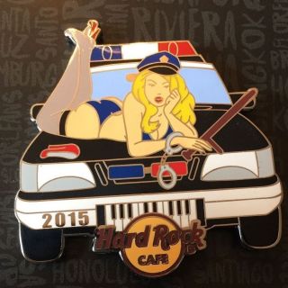 Hard Rock Cafe Online 2015 Sexy Blonde Police Cop Car Girl Pin Le50 Rare