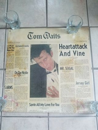 Tom Waits 1980 Heartattack And Vine Promo Poster 23x23 Rare