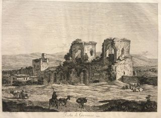 Jacob Wilhelm Mechau " Porta Di Giovanni " Etching 1792 Rare Listed Artist