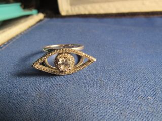 Vintage Sterling Silver Art Deco Cubic Zirconia Rare Ring