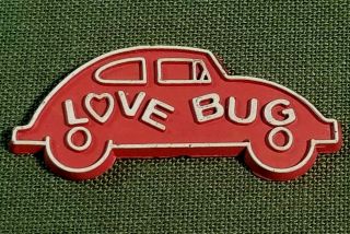 Vintage Love Bug Herbie Volkswagen Rubber Fridge Magnet 1970s - 80s Rare Euc