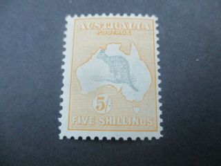 Kangaroo Stamps: 5/ - Yellow C Of A Watermark - Rare (d24)