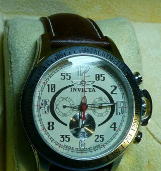 Invicta Chronograph Model No.  2812 Stainless Steel Men ' s Wrist Watch RARE 2
