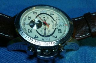 Invicta Chronograph Model No.  2812 Stainless Steel Men ' s Wrist Watch RARE 6