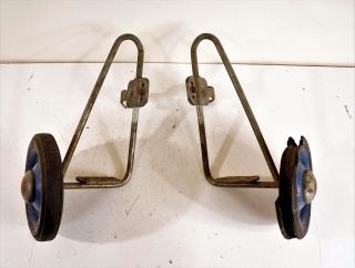 Vintage Training Wheels Orco Tire Blue Rim Bicycle Bike Kids Boys Antique Rare