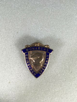2 x Rare 1940 ' s Edinburgh Monarchs Speedway Enamel Badges 2