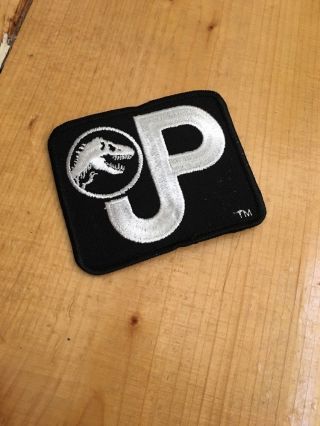 Rare Vintage 90s Jurassic Park Jp Logo Black Embroidered Patch 3”x3.  5”