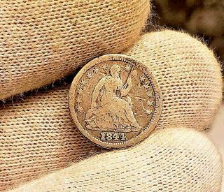 1844 Seated Liberty Half Dime,  Rare/key Date,  Low Mintage 480,  000 - 90 Silver