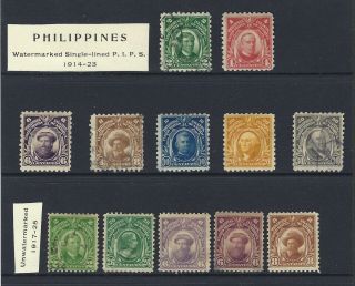 Philippines Under Us 1914 - 23 Rare Perf.  10 Scott 276 - 284 Missed 281&284