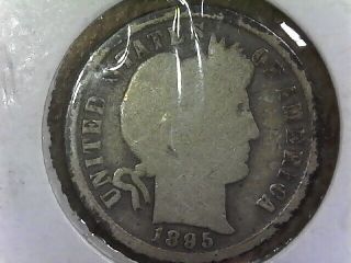 1895 - S Barber Silver Dime Rare Key Date Us Coin