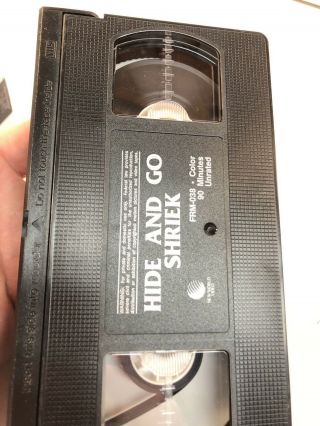 Hide and Go Shriek 1988 Unrated Uncut VHS Horror Slasher Rare OOP Slasher 80s 3