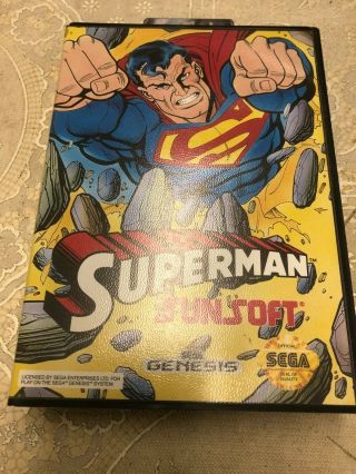 Sega Genesis Superman Game Rare Sunsoft Authentic