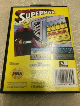 SEGA Genesis SUPERMAN Game RARE Sunsoft AUTHENTIC 2