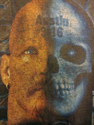 Vintage Rare Stone Cold Steve Austin Face Skull Terminator T - Shirt Xl 1998 Wwf