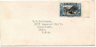 St.  Helena 1934 Mailed To The United States Cover (105) Rare