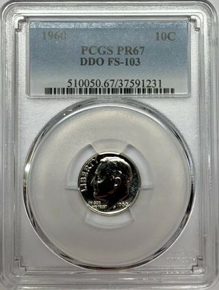 1960 Roosevelt Silver Proof Dime Pcgs Pr67 Ddo Fs - 103 Rare Variety Gem Coin