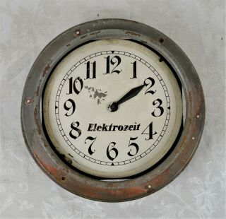 Very Rare Antique Elektrozeit German Wall Clock Parts Repair