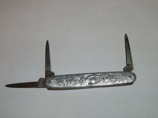 Rare Vintage Sterling Silver Art Deco Germany Pocket Knife C.  C.  Wilder
