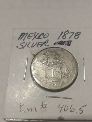 1878 Mexican Gos.  Silver.  903,  25 Centavos Scale One Coin.  Very Rare