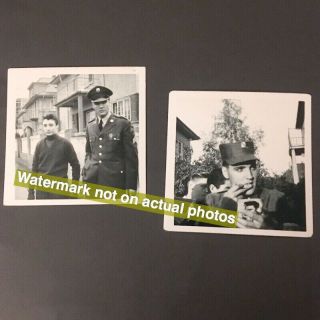 2 Very Rare Elvis Photos - Candid Snapshots Taken While In The Army Wow