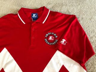 Rare Vtg 90s Indiana Hoosiers Basketball Starter Polo Shirt Men Xl Jersey Jacket