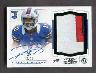 2013 National Treasures Rookie Patch Auto Rpa Rc Robert Woods Rare Ssp 23/25
