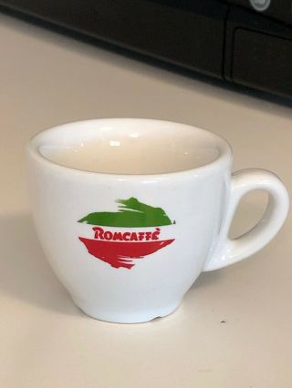 Vintage Romcaffe Espresso Cup Made Italy Advertising Rare